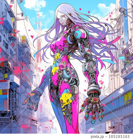 サイバーパンク　女性のロボット |female robot Generative AI 105285183