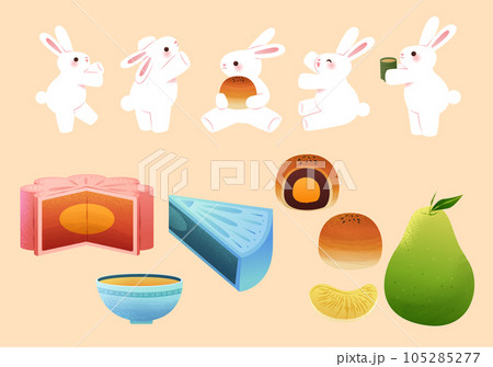 Mid Autumn Festival element set Mid Autumn Festival element set 105285277