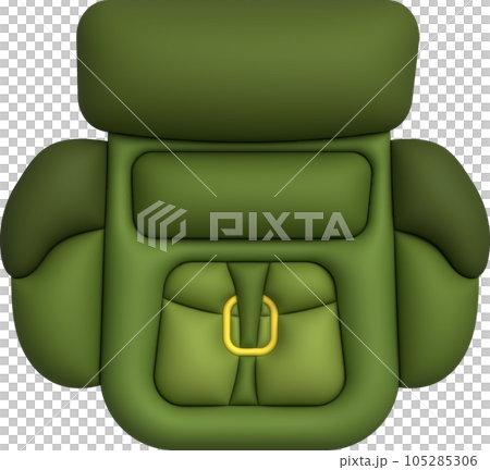 3d illustration travel bag backpack camp backpacking with camping hiking travel equipment. 105285306