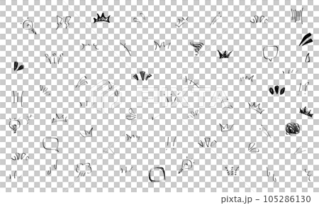Illustration material: cute handwritten reaction treatment set (vector) 105286130