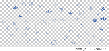 Illustration material: cute handwritten reaction treatment set (vector) 105286133