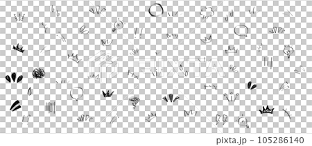 Illustration material: cute handwritten reaction treatment set (vector) 105286140