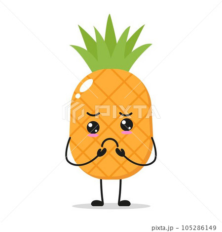 Single gloomy Pineapple Fruit Vector Illustration Single gloomy Pineapple Fruit Vector Illustration 105286149