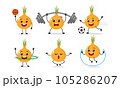 Onion Exercise Sport Different Activity Vector Illustration Sticker Character 105286207