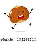 Happy Hazelnut Jump In The Air With Hand 105286213