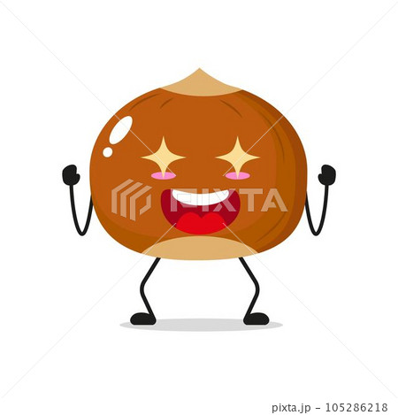 Excited Shiny Eyes Hazelnut Stand Alone Vector Illustration Character 105286218