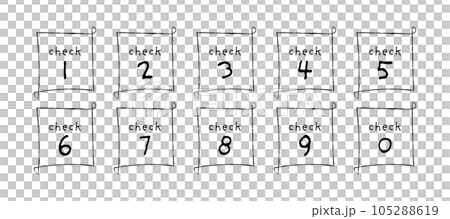 数字のあしらいセット　チェック　ベクター　手書き 105288619