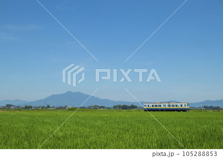 夏の関東鉄道常総線 筑波山バック 105288853