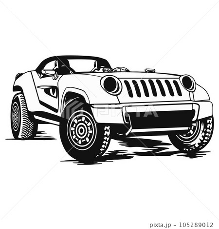 SUV CAR - Truck 4x4 Off Road - Off-road car for tshirt and emblem 105289012