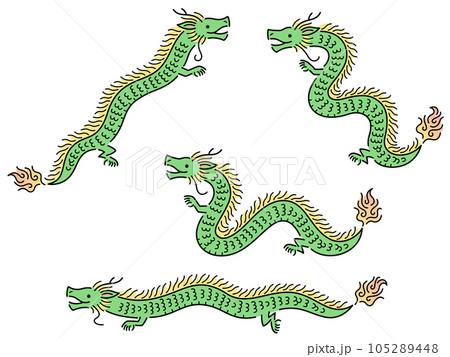龍のイラストセットのイラスト素材 [105289448] - PIXTA
