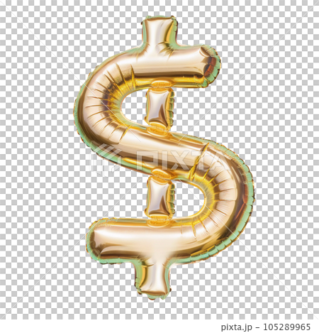 Golden Air Mattress in the Shape of the Dollar Sign 105289965