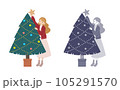 クリスマスツリーに星を飾る女性 105291570