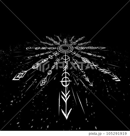 Abstract runic isometric white symbol 105291919