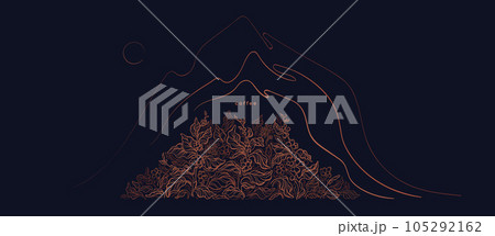 Abstract line mountain Coffee plantation. Vector Abstract line mountain Coffee plantation. Vector 105292162