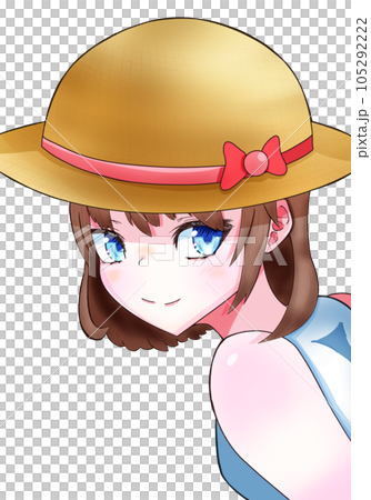 麦わら帽子をかぶった女の子 105292222