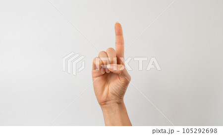 Sign language of the deaf and dumb people, English letter d Sign language of the deaf and dumb people, English letter d 105292698
