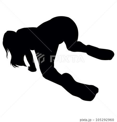 セクシーな女性のポーズシルエットのイラスト素材 ベクターのイラスト