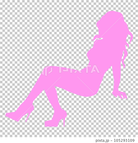 Sexy woman pose silhouette illustration material vector Sexy woman pose silhouette illustration material vector 105293109