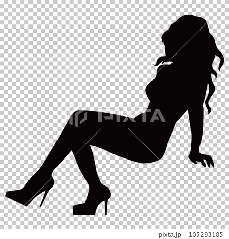 Sexy woman pose silhouette illustration material vector 105293185