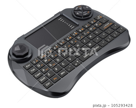 Mini wireless keyboard with touchpad for multimedia remote control - 3d illustration 105293428
