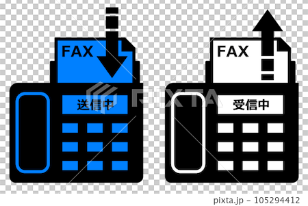 ビジネスで使うファックスの電子機器 105294412