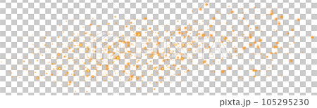 Yellow sparks glitter special light effect. Sparkles on transparent background. Christmas abstract pattern. Sparkling magic dust particles. PNG. 105295230