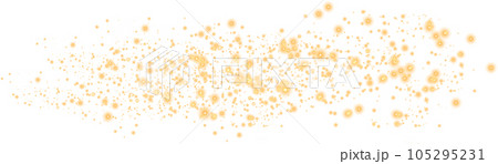 Yellow sparks glitter special light effect. Sparkles on transparent background. Christmas abstract pattern. Sparkling magic dust particles. PNG. 105295231