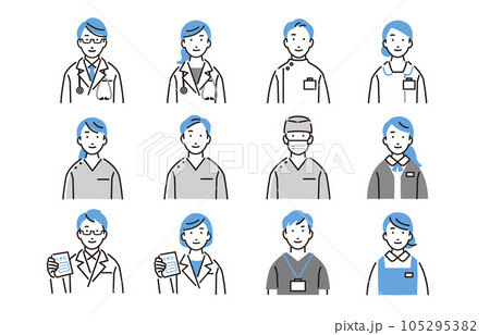 人物 医療従事者のアイコンセット 人物 医療従事者のアイコンセット 105295382