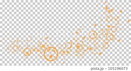 Yellow sparks glitter special light effect. Sparkles on transparent background. Christmas abstract pattern. Sparkling magic dust particles. PNG. 105296073