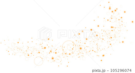 Yellow sparks glitter special light effect. Sparkles on transparent background. Christmas abstract pattern. Sparkling magic dust particles. PNG. 105296074