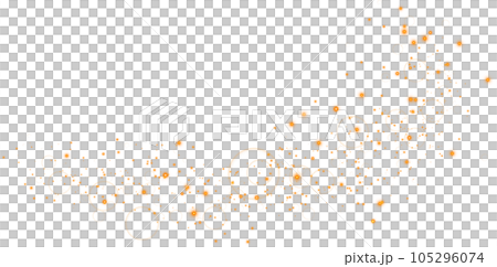 Yellow sparks glitter special light effect. Sparkles on transparent background. Christmas abstract pattern. Sparkling magic dust particles. PNG. 105296074