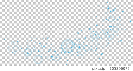 Blue sparks glitter special light effect. Sparkles on transparent background. Christmas abstract pattern. Sparkling magic dust particles. PNG. 105296075