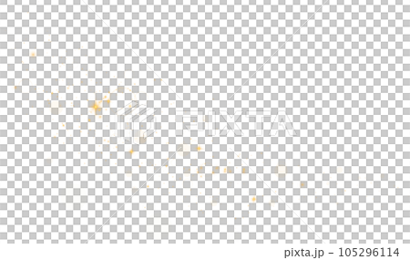 Yellow sparks glitter special light effect. Sparkles on transparent background. Christmas abstract pattern. Sparkling magic dust particles. PNG. 105296114