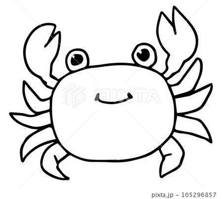 笑顔のカニさん線画 105296857
