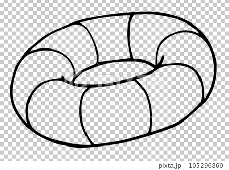 しましまうきわ線画 105296860