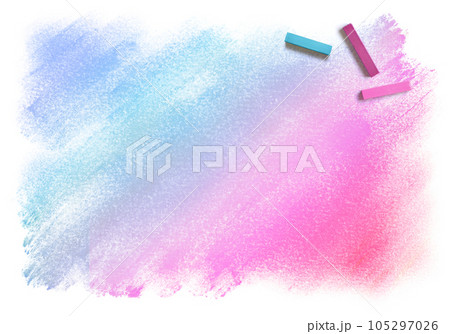 ピンク＆ブルーのパステルで描いた、グラデーションの背景 105297026