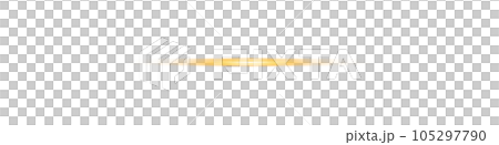 Yellow horizontal lens flares. Laser beams, horizontal light rays. Beautiful light flares. Glowing streaks on transparent background. PNG. 105297790