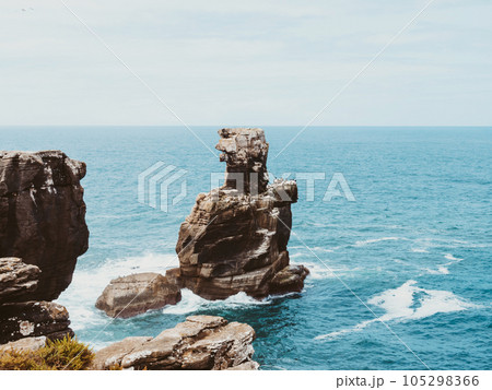 Beautiful atmospheric view on rocks and the Atlantic ocean Beautiful atmospheric view on rocks and the Atlantic ocean 105298366