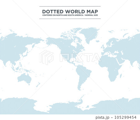 アメリカ大陸を中心としたドットの世界地図、中サイズ アメリカ大陸を中心としたドットの世界地図、中サイズ 105299454