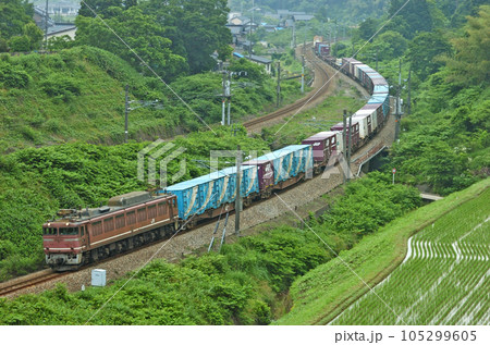 北陸本線　石動ー倶利伽羅　JR貨物　EF81-27（富山） 105299605