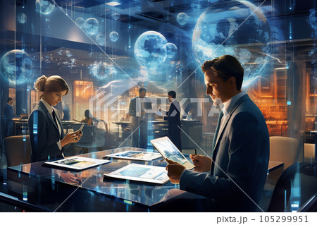 資料を見るITビジネスパーソン 資料を見るITビジネスパーソン 105299951