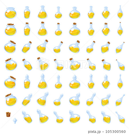 ポーションのイラスト素材セット_黄色 105300560