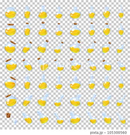 ポーションのイラスト素材セット_黄色 105300560