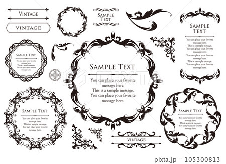 高級感のあるビンテージ調のフレームデザインセット 105300813