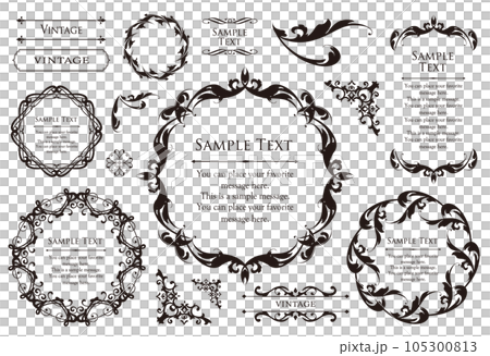 Luxury vintage style frame design set 105300813