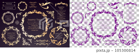 Luxury vintage style frame design set Luxury vintage style frame design set 105300814