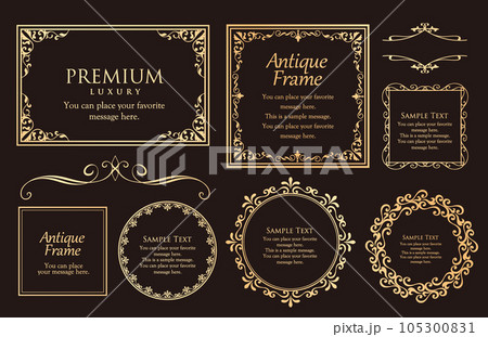 高級感のあるビンテージ調のフレームデザインセット 高級感のあるビンテージ調のフレームデザインセット 105300831