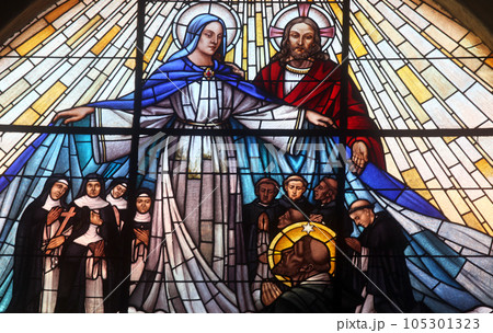 Jesus and Virgin Mary with Dominicans, Dominican church in Dubrovnik Jesus and Virgin Mary with Dominicans, Dominican church in Dubrovnik 105301323