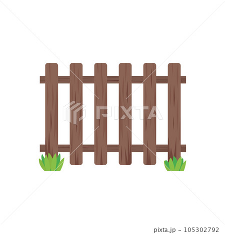 wooden fence on white, vector wooden fence on white, vector 105302792