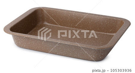 New ceramic baking dish isolated on white 105303936